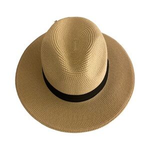 Simplicity Tan Sun Hat with Black Band- OSFM ,:22.5 diameter , NWTn